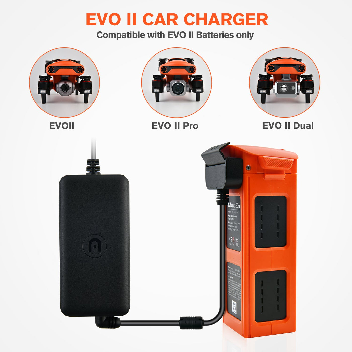 Autel Robotics EVO II Car Charger For Battery and Controller